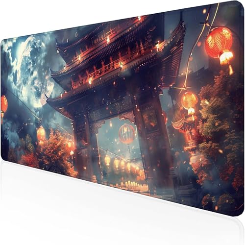 China Mauspad 800 x 400 x 3mm, Gaming Mauspad Lila Schreibtischunterlage with Stitched Edges Wassxerdicht Non-Slip Rubber Base Desk Mat für Pc, Büro Gaming Zubehör Laptop, Geschenke für Männer W-F von RNXAOPEN