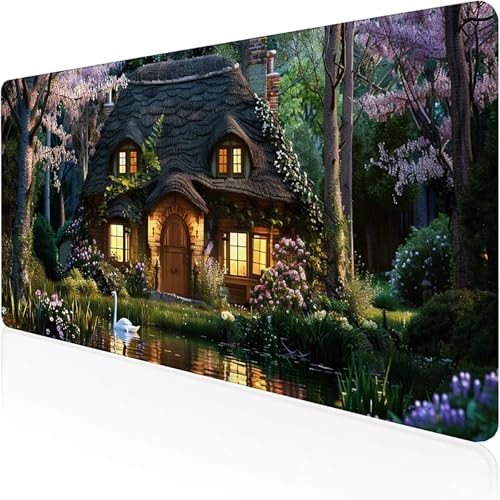 Kabine Mauspad 800 x 400 mm, Gaming Mauspad Rosa Schreibtischunterlage with Stitched Edges Wassxerdicht Non-Slip Rubber Base Desk Mat für Pc, Büro Gaming Zubehör Laptop, Geschenke für Männer 0-I von RNXAOPEN