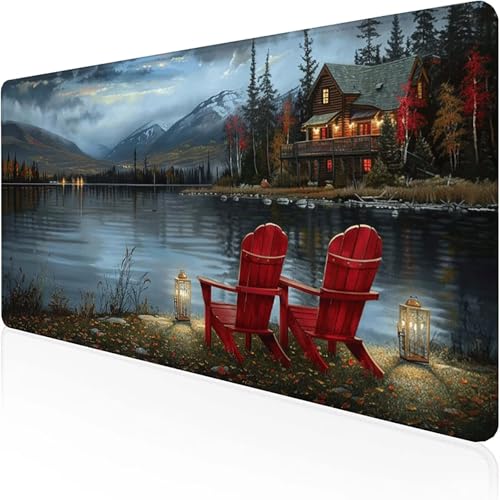 Loungesessel Mauspad (800 x 400 mm), Gaming Mauspad Orange Farbe Schreibtischunterlage with Stitched Edges Wassxerdicht Non-Slip Rubber Base Desk Mat für Büro Gaming Zubehör Laptop, Geschenke F-Y von RNXAOPEN