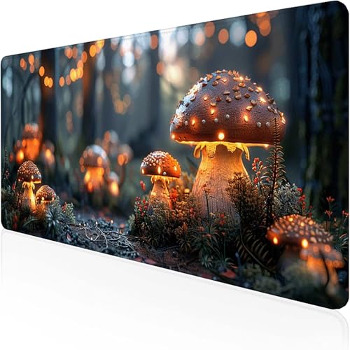 Pilz Mauspad 800 x 300 x 3mm, Gaming Mauspad Gelb Schreibtischunterlage with Stitched Edges Wassxerdicht Non-Slip Rubber Base Desk Mat für Pc, Büro Gaming Zubehör Laptop, Geschenke für Männer 7-K Pilz Mauspad 800 x 300 x 3mm, Gaming Mauspad Gelb Schreibtischunterlage with Stitched Edges Wassxerdicht Non-Slip Rubber Base Desk Mat für Pc, Büro Gaming Zubehör Laptop, Geschenke für Männer 7-K von RNXAOPEN