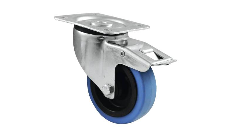 ROADINGER Lenkrolle 100mm BLUE WHEEL mit Bremse von ROADINGER