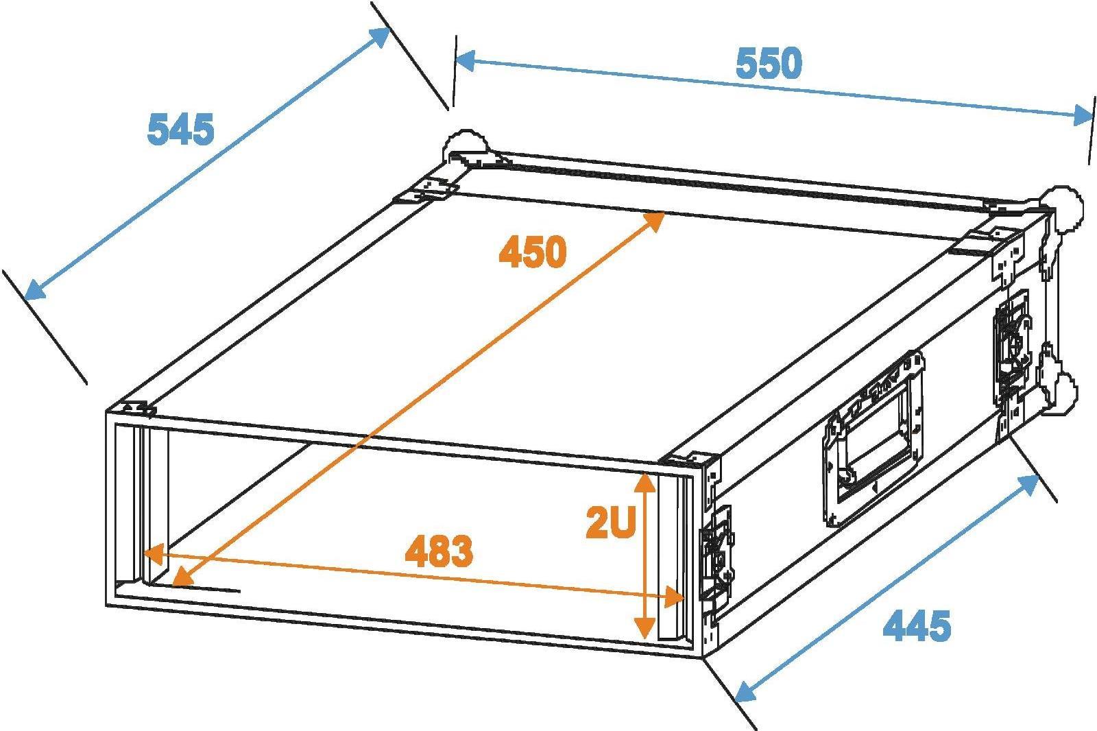 ROADINGER Rack Profi 2HE 45cm (30109095) von ROADINGER