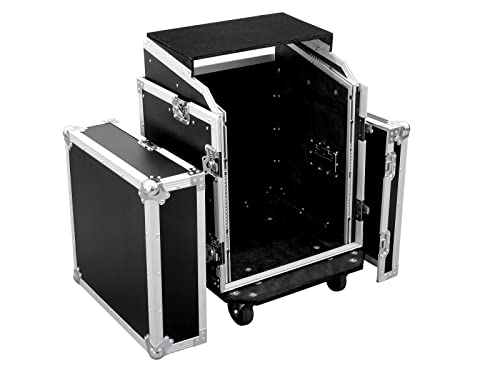 ROADINGER Spezial-Kombi-Case LS5 Laptop-Rack, 12HE | Flightcase für 483-mm-Geräte (19"), mit Laptopablage von ROADINGER