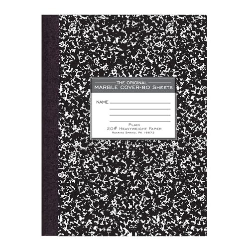 ROARING SPRING 80 Blatt Notizbuch, unliniert, fester Einband, Marmor-Komposition, 26 x 20 cm, 80 Blatt von ROARING SPRING