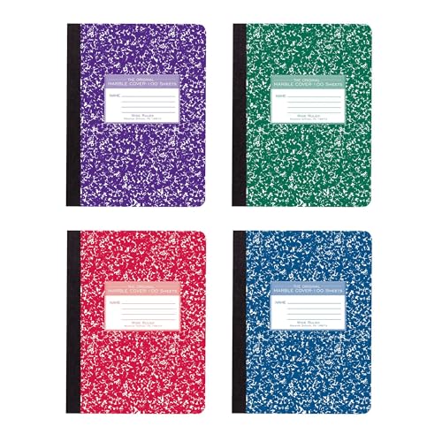 Roaring Spring Asst Color Cover Composition Book, 9 3/4" x 7 1/2", Wide Ruled, 100 sheets, 4/pack von ROARING SPRING