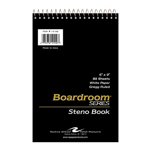 Roaring Spring Steno Notizbuch, 15,2 x 22,9 cm, Gregg liniert, brauner Krafteinband 80 Bögen von ROARING SPRING