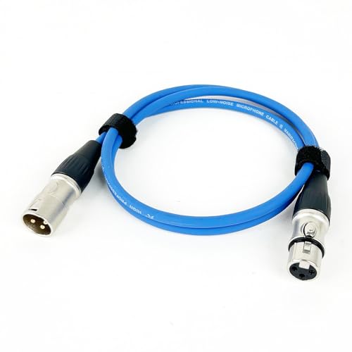 ROBAUN 0,29 M-15 M 3Pin Kabel Männlich Zu Weiblich M/F Stecker Audio Kabel Folie + Geflochtene Abgeschirmt for mikrofon Mischer Verstärker(Blu,1M) von ROBAUN