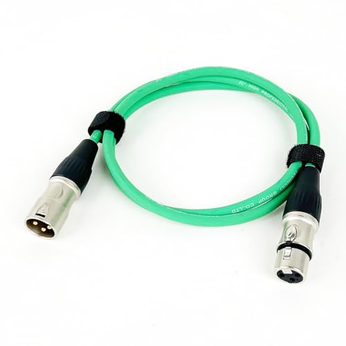 ROBAUN 0,29 M-15 M 3Pin Kabel Männlich Zu Weiblich M/F Stecker Audio Kabel Folie + Geflochtene Abgeschirmt for mikrofon Mischer Verstärker(Green,1M) von ROBAUN