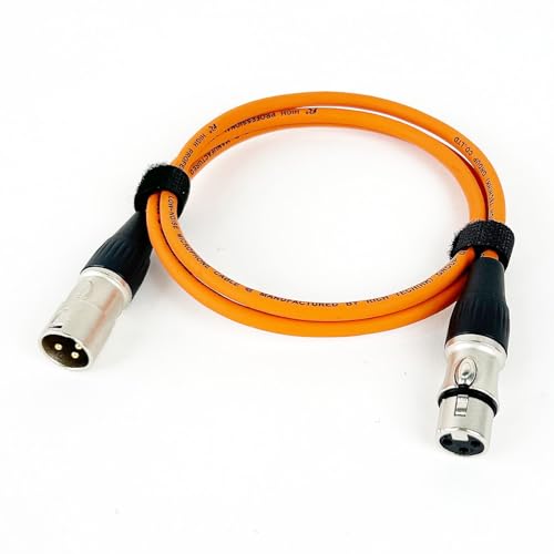 ROBAUN 0,29 M-15 M 3Pin Kabel Männlich Zu Weiblich M/F Stecker Audio Kabel Folie + Geflochtene Abgeschirmt for mikrofon Mischer Verstärker(Orange,15m) von ROBAUN
