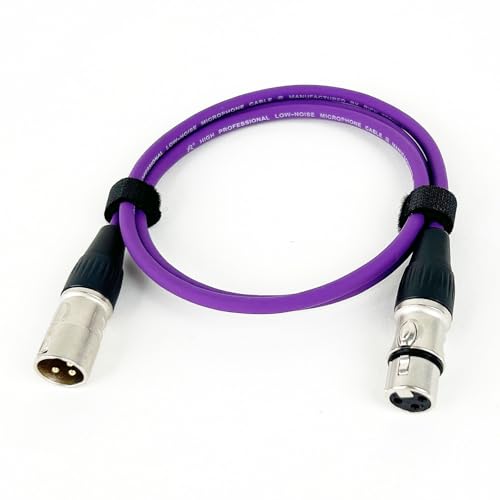 ROBAUN 0,29 M-15 M 3Pin Kabel Männlich Zu Weiblich M/F Stecker Audio Kabel Folie + Geflochtene Abgeschirmt for mikrofon Mischer Verstärker(Purple,1M) von ROBAUN