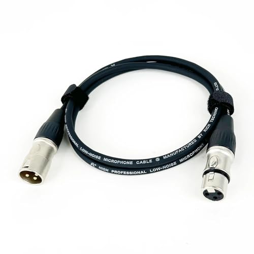 ROBAUN 0,29 M-15 M 3Pin Kabel Männlich Zu Weiblich M/F Stecker Audio Kabel Folie + Geflochtene Abgeschirmt for mikrofon Mischer Verstärker(Svart,0.29m) von ROBAUN