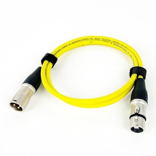 ROBAUN 0,29 M-15 M 3Pin Kabel Männlich Zu Weiblich M/F Stecker Audio Kabel Folie + Geflochtene Abgeschirmt for mikrofon Mischer Verstärker(Yellow,15m) von ROBAUN