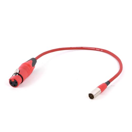 ROBAUN 0,3–15 m 3-poliges XLR-Kabel mit Farbiger Backfarbe, Stecker/Buchse auf Mini-XLR-3-poliges Stecker/Buchse(F to Mini M-RD,15m) von ROBAUN