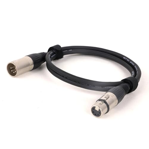 ROBAUN 0,3–15 m 5-poliger XLR-Kabeladapter mit bunten Anschlüssen, DMX512-XLR-Stecker auf Buchse, DMX-Kabel(SL-BK,1 m) von ROBAUN