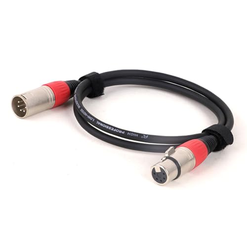 ROBAUN 0,3–15 m 5-poliger XLR-Kabeladapter mit bunten Anschlüssen, DMX512-XLR-Stecker auf Buchse, DMX-Kabel(SL-RD,2.9M) von ROBAUN