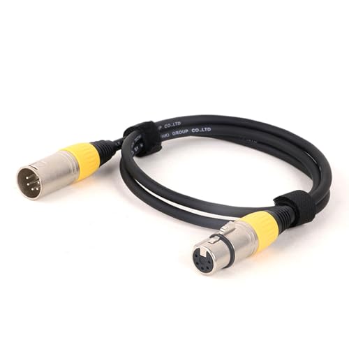 ROBAUN 0,3–15 m 5-poliger XLR-Kabeladapter mit bunten Anschlüssen, DMX512-XLR-Stecker auf Buchse, DMX-Kabel(SL-YE,2.9M) von ROBAUN