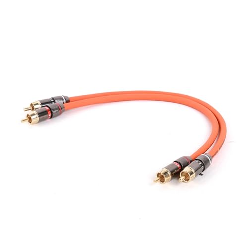 ROBAUN 0,3 M-15 M Paar Audiokabel 2 bis 2 Verbindungskabel Stereo Stecker auf Stecker for Verstärker TV Auto Audio(Orange,2.9M) von ROBAUN