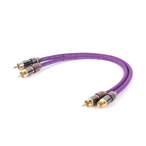 ROBAUN 0,3 M-15 M Paar Audiokabel 2 bis 2 Verbindungskabel Stereo Stecker auf Stecker for Verstärker TV Auto Audio(Purple,2m) von ROBAUN