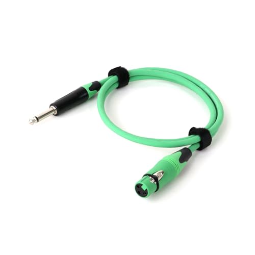 ROBAUN 1 STÜCK 0,3–15 M Mikrofonkabel 6,35/6,5-Stecker auf XLR-Buchse, 1/4-Zoll-TS-auf-XLR-Mikrofon-Audiokabel for Lautsprecher, Gitarrenverstärker(Green,8m) von ROBAUN