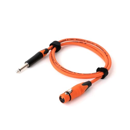ROBAUN 1 STÜCK 0,3–15 M Mikrofonkabel 6,35/6,5-Stecker auf XLR-Buchse, 1/4-Zoll-TS-auf-XLR-Mikrofon-Audiokabel for Lautsprecher, Gitarrenverstärker(Orange,8m) von ROBAUN