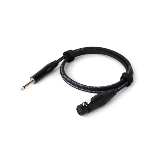 ROBAUN 1 STÜCK 0,3–15 M Mikrofonkabel 6,35/6,5-Stecker auf XLR-Buchse, 1/4-Zoll-TS-auf-XLR-Mikrofon-Audiokabel for Lautsprecher, Gitarrenverstärker(Svart,5m) von ROBAUN