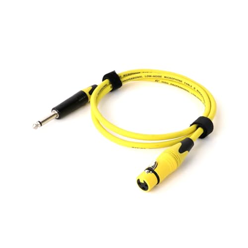 ROBAUN 1 STÜCK 0,3–15 M Mikrofonkabel 6,35/6,5-Stecker auf XLR-Buchse, 1/4-Zoll-TS-auf-XLR-Mikrofon-Audiokabel for Lautsprecher, Gitarrenverstärker(Yellow,15m) von ROBAUN