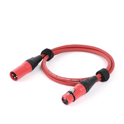 ROBAUN 1PC 0,3-15M Buntes XLR-Kabel Männlich Zu Weiblich M/F 3Pin Audiokabel Folie + Geflochtene Abgeschirmt for Mikrofon Mischer Verstärker(Rosso,15m) von ROBAUN