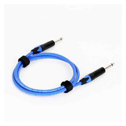 ROBAUN 1PC 1/4'' TS Instrumentenkabel 6,35mm Stecker Audiokabel 6,35mm Unsymmetrisches Kabel for E-Gitarre Bass Keyboard Mixer(Blu,2m) von ROBAUN