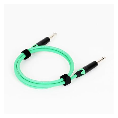 ROBAUN 1PC 1/4'' TS Instrumentenkabel 6,35mm Stecker Audiokabel 6,35mm Unsymmetrisches Kabel for E-Gitarre Bass Keyboard Mixer(Green,0.29m) von ROBAUN