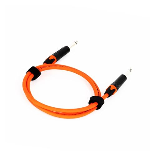 ROBAUN 1PC 1/4'' TS Instrumentenkabel 6,35mm Stecker Audiokabel 6,35mm Unsymmetrisches Kabel for E-Gitarre Bass Keyboard Mixer(Orange,0.29m) von ROBAUN