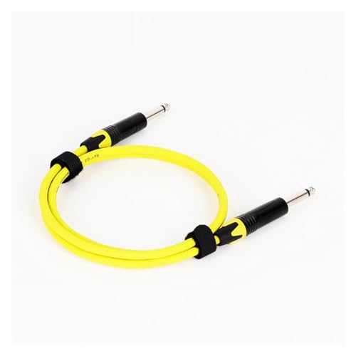 ROBAUN 1PC 1/4'' TS Instrumentenkabel 6,35mm Stecker Audiokabel 6,35mm Unsymmetrisches Kabel for E-Gitarre Bass Keyboard Mixer(Yellow,1M) von ROBAUN
