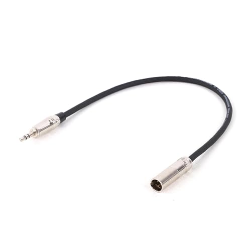 ROBAUN 1PC 3-Pin Mini Stecker Auf Jack 3,5mm Stecker Stereo Audio 1/8 "Stecker Auf Mini Stecker Adapter Kabel for Kamera Kopfhörer(Black-BK,0.5m) von ROBAUN