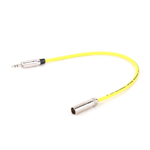 ROBAUN 1PC 3-Pin Mini Stecker Auf Jack 3,5mm Stecker Stereo Audio 1/8 "Stecker Auf Mini Stecker Adapter Kabel for Kamera Kopfhörer(Yellow-BK,2m) von ROBAUN