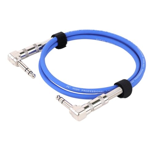 ROBAUN 1PC 6,35 MM Stereo Audio Ausgewogene TS/ 1/4 Winkel Zu Winkel Lautsprecher Verstärker Kabel for Gitarre Keyboard‎ Dual Kanal Kabel(Blu,5m) von ROBAUN