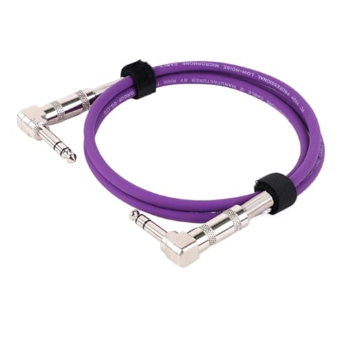 ROBAUN 1PC 6,35 MM Stereo Audio Ausgewogene TS/ 1/4 Winkel Zu Winkel Lautsprecher Verstärker Kabel for Gitarre Keyboard‎ Dual Kanal Kabel(Purple,5m) von ROBAUN