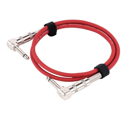 ROBAUN 1PC 6,35 MM Stereo Audio Ausgewogene TS/ 1/4 Winkel Zu Winkel Lautsprecher Verstärker Kabel for Gitarre Keyboard‎ Dual Kanal Kabel(Red 1,1m) von ROBAUN