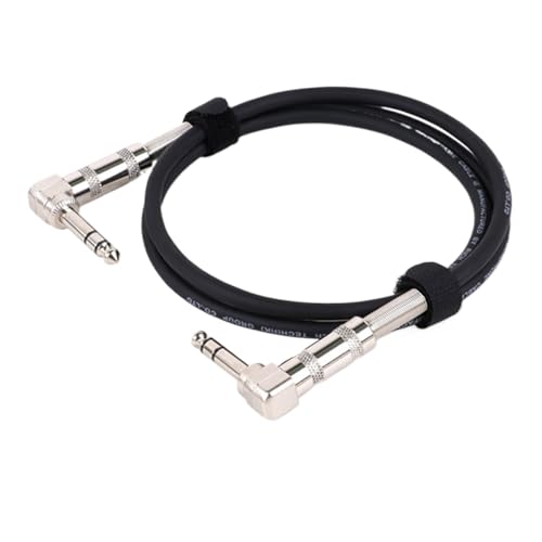 ROBAUN 1PC 6,35 MM Stereo Audio Ausgewogene TS/ 1/4 Winkel Zu Winkel Lautsprecher Verstärker Kabel for Gitarre Keyboard‎ Dual Kanal Kabel(Svart,5m) von ROBAUN
