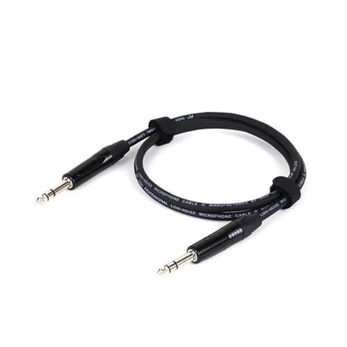 ROBAUN 1PC 6,35mm TS Instrument Gitarre Kabel Farbe Stereo Jack 1/4 Stecker Auf Stecker Kabel Unsymmetrische Kabel for Verstärker Mixer(Svart,0.29m) von ROBAUN