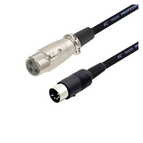 ROBAUN 1PC DIN-zu-Adapterkabel, DIN 5-poliges auf 3-poliges Audiokabel for passende Musikinstrumente oder Kabel mit DIN oder Stecker(F-Black,10m) von ROBAUN