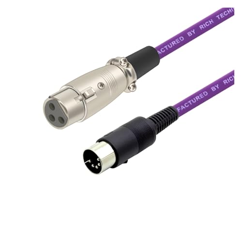 ROBAUN 1PC DIN-zu-Adapterkabel, DIN 5-poliges auf 3-poliges Audiokabel for passende Musikinstrumente oder Kabel mit DIN oder Stecker(F-Purple,8m) von ROBAUN