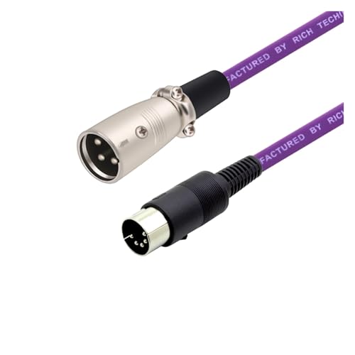 ROBAUN 1PC DIN-zu-Adapterkabel, DIN 5-poliges auf 3-poliges Audiokabel for passende Musikinstrumente oder Kabel mit DIN oder Stecker(M-Purple,8m) von ROBAUN