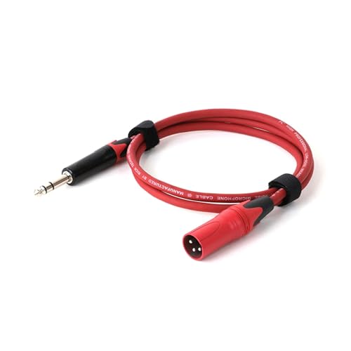 ROBAUN 1PC Mikrofonkabel XLR 3-Pin auf Jack 6,5 mm Mic Aux Cord TRS 6,35 mm/6,5 mm Stecker auf XLR Male Cord for AMP Pro Audio(Rosso,15m) von ROBAUN
