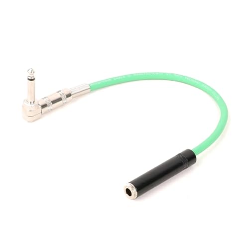 ROBAUN 1PC rechtwinklig 6,35 Stecker auf 6,35 Stereo Buchse Audiokabel Linie 1/4 Zoll TS Stecker auf Buchse Kabel 0,29 M-15 M(Green,2.9M) von ROBAUN