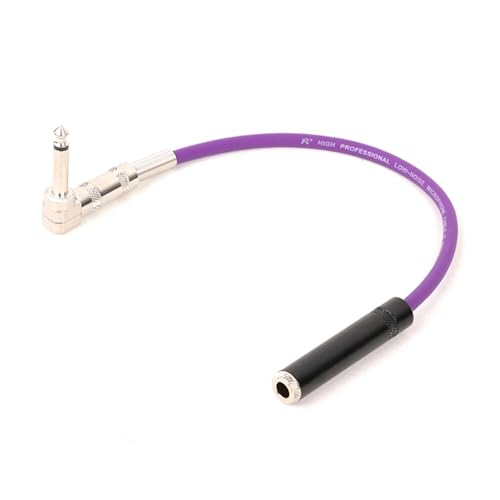 ROBAUN 1PC rechtwinklig 6,35 Stecker auf 6,35 Stereo Buchse Audiokabel Linie 1/4 Zoll TS Stecker auf Buchse Kabel 0,29 M-15 M(Purple,2m) von ROBAUN
