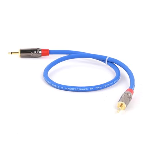 ROBAUN 3,5 mm Klinkenstecker Audio-Verlängerungskabel Stecker auf Stecker OFC AUX geschirmt for Verstärker-Mixer(Blue-RD,0.5m) von ROBAUN
