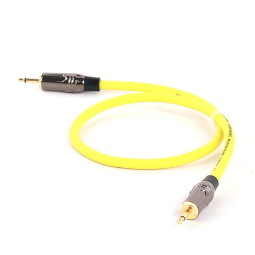 ROBAUN 3,5 mm Klinkenstecker Audio-Verlängerungskabel Stecker auf Stecker OFC AUX geschirmt for Verstärker-Mixer(Yellow-BK,0.29m) von ROBAUN