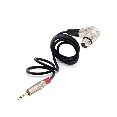 ROBAUN 3,5-mm-Stereo-Buchse auf 3-poligen XLR-Anschluss, 90 Grad rechtwinklig, weibliches Mikrofon-Audiokabel, gebogen, multidirektional(Silver Red,15M) von ROBAUN