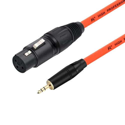 ROBAUN 3,5 mm Stereo-Klinkenstecker auf Stecker/Buchse, 3-polig, 1/8 Zoll, Audiokabel, Mikrofone, Lautsprecher, Soundkonsolen, Verstärker(3.5-F-Orange,1m) von ROBAUN