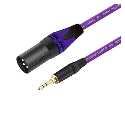 ROBAUN 3,5 mm auf 3-poliges Buchsen-/Steckerkabel, symmetrisch, 1/8 Zoll Mini-Buchse, Stereo-Stecker auf Mikrofon-Audiokabel, 0,29–15 m(Purple-VT-M,1.5m) von ROBAUN