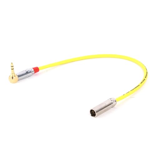 ROBAUN 3,5 mm auf Mini-XLR, 3-polig, Stecker/Buchse, Stereo-Audiokabel for Verstärker, Computer, Lautsprecher, Gitarre, Mixer, Adapterkabel(Yellow-M,1m) von ROBAUN